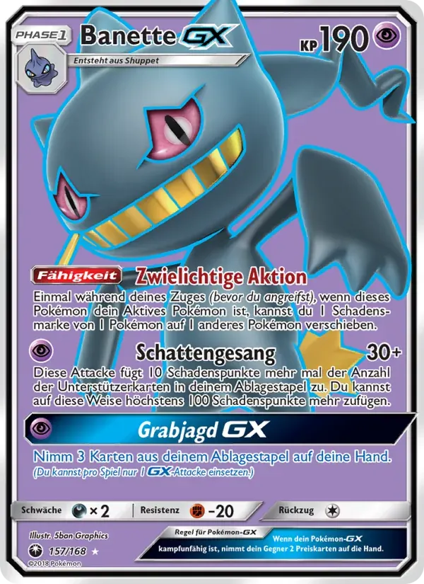 Banette GX — Sturm Am Firmament 157 German Pokémon card