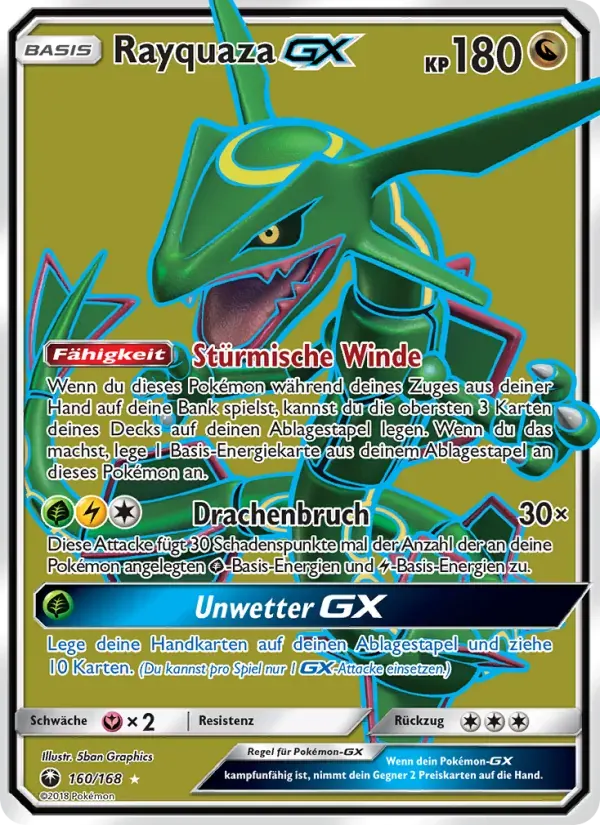 Rayquaza GX — Sturm Am Firmament 160 German Pokémon card