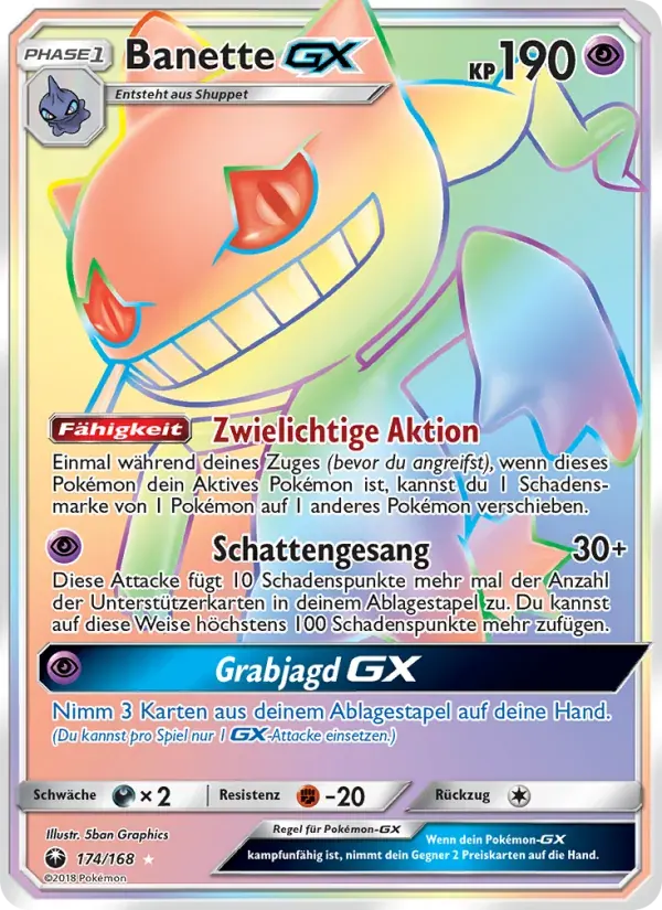 Banette GX — Sturm Am Firmament 174 German Pokémon card