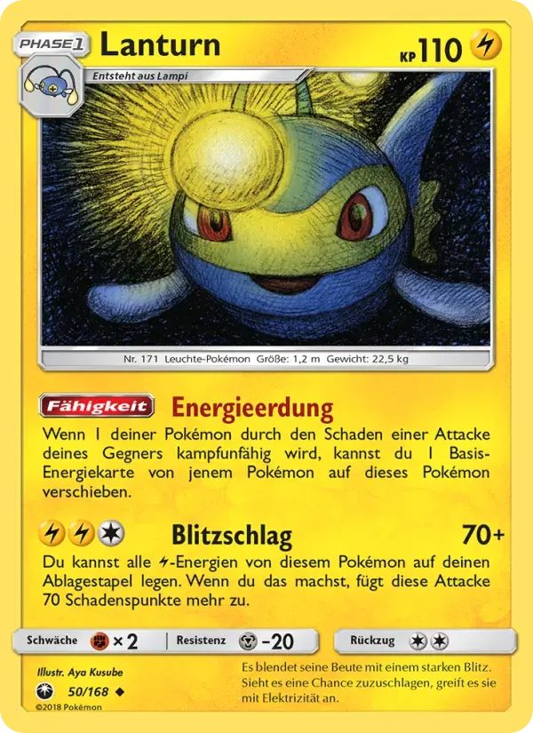 Lanturn — Sturm Am Firmament 50 German Pokémon card