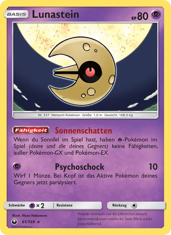 Lunastein — Sturm Am Firmament 61 German Pokémon card