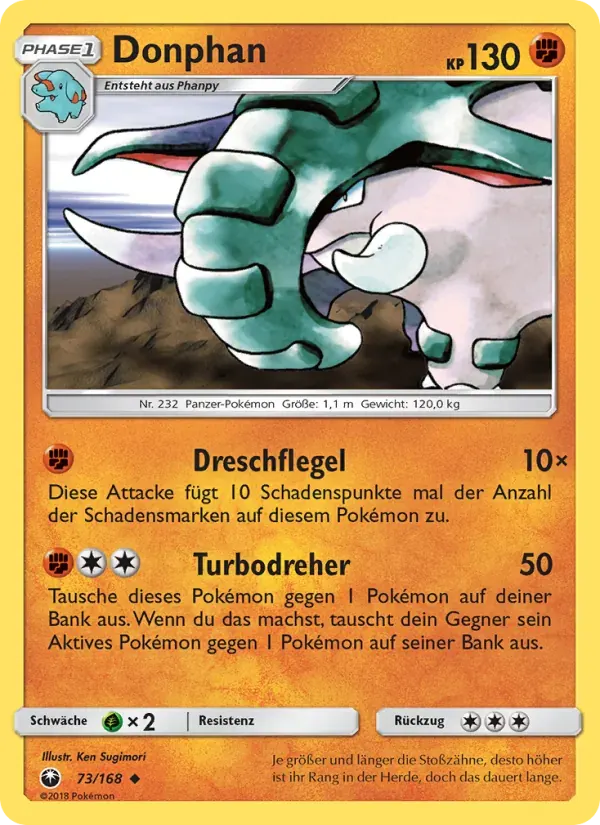 Donphan — Sturm Am Firmament 73 German Pokémon card
