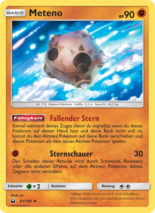 Meteno — Sturm Am Firmament 83 German Pokémon card