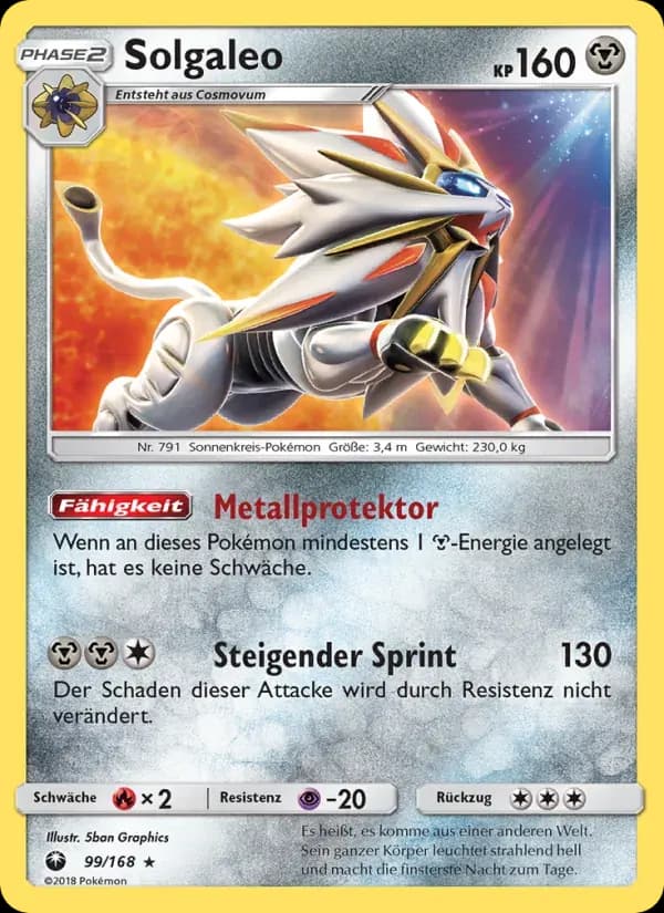 Solgaleo — Sturm Am Firmament 99 German Pokémon card