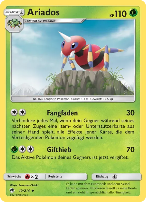 Ariados — Echo des Donners 10 German Pokémon card
