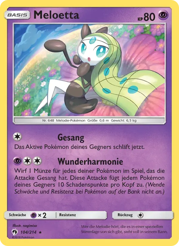 Meloetta — Echo des Donners 104 German Pokémon card