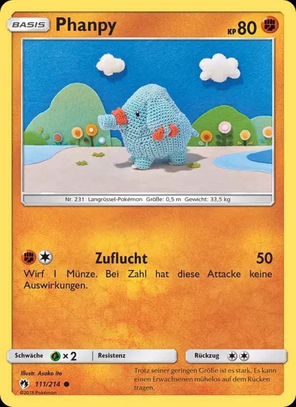 Phanpy — Echo des Donners 111 German Pokémon card