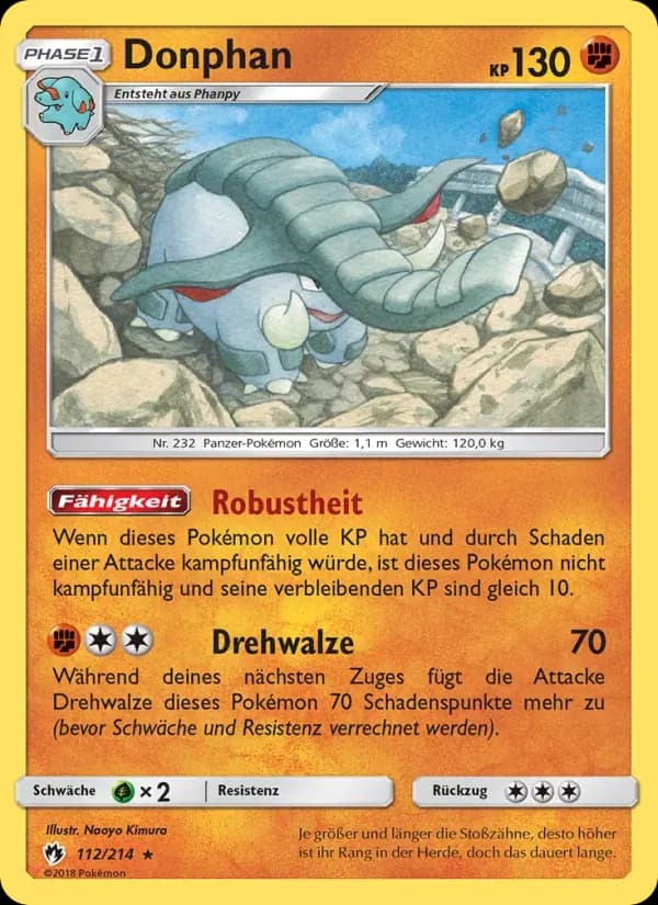 Donphan — Echo des Donners 112 German Pokémon card