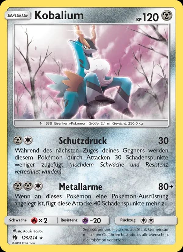 Kobalium — Echo des Donners 129 German Pokémon card