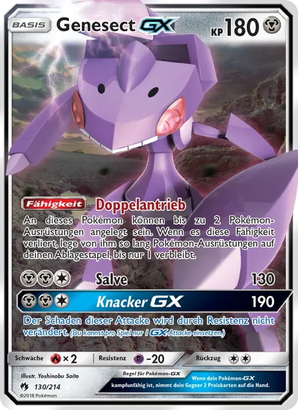 Genesect GX — Echo des Donners 130 German Pokémon card