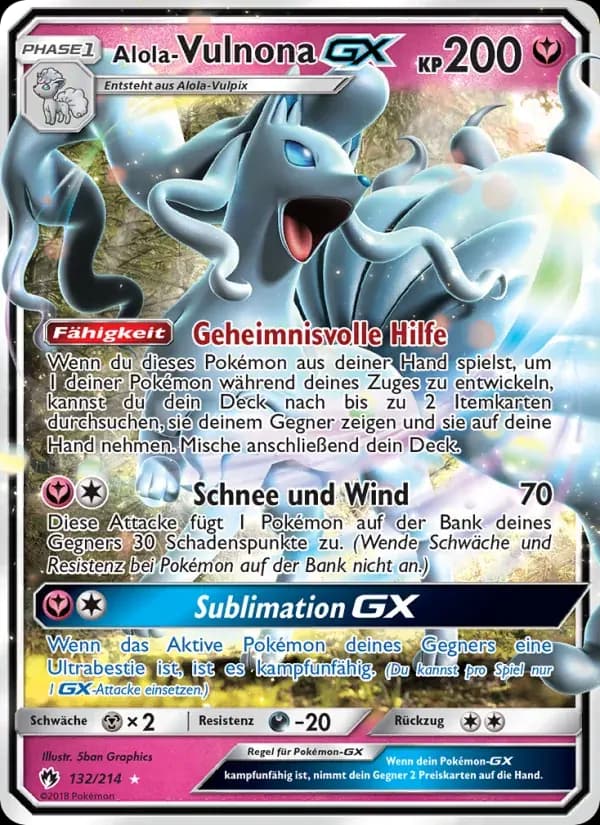 Alola Vulnona GX — Echo des Donners 132 German Pokémon card