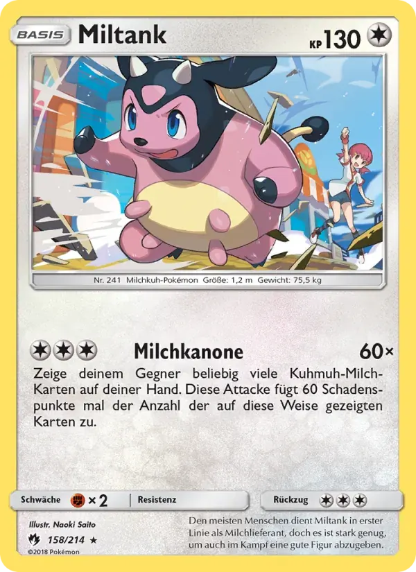 Miltank — Echo des Donners 158 German Pokémon card