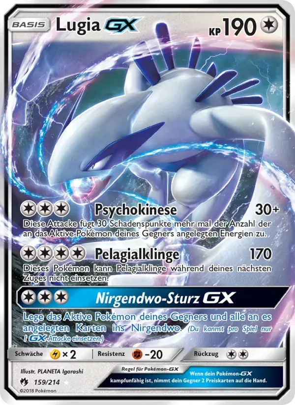Lugia GX — Echo des Donners 159 German Pokémon card
