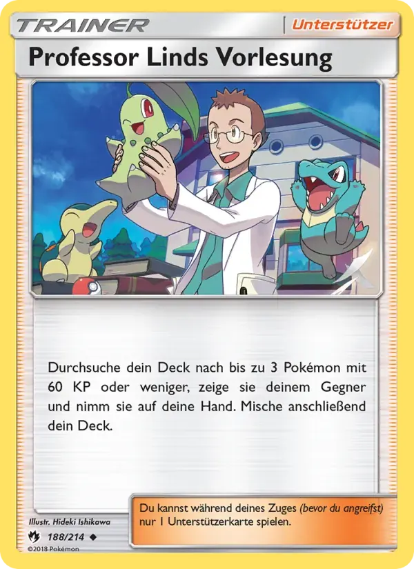 Professor Linds Vorlesung — Echo des Donners 188 German Pokémon card