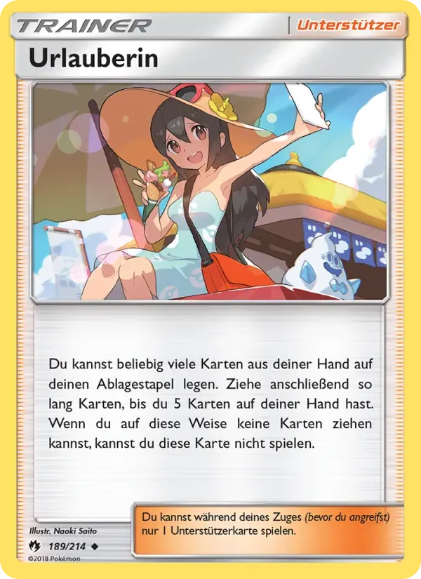 Urlauberin — Echo des Donners 189 German Pokémon card