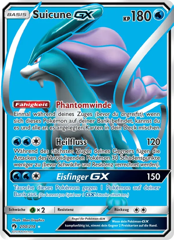 Suicune GX — Echo des Donners 200 German Pokémon card