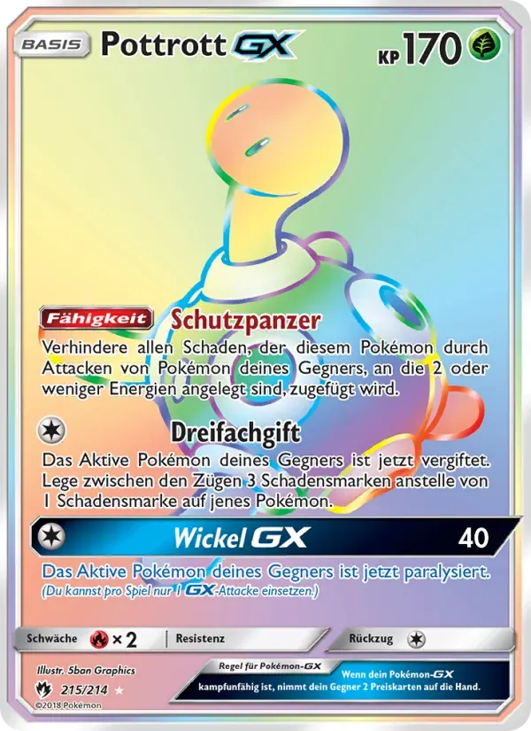 Pottrott GX — Echo des Donners 215 German Pokémon card