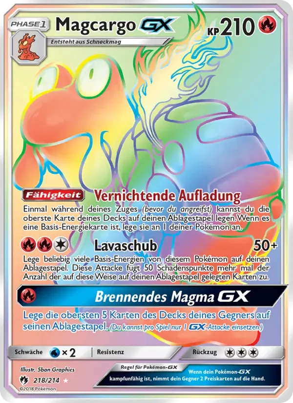 Magcargo GX — Echo des Donners 218 German Pokémon card