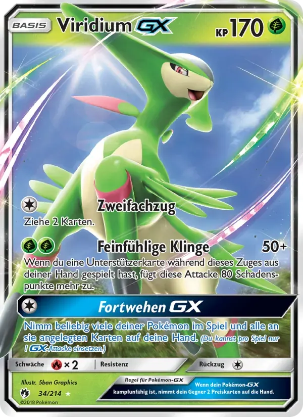 Viridium GX — Echo des Donners 34 German Pokémon card