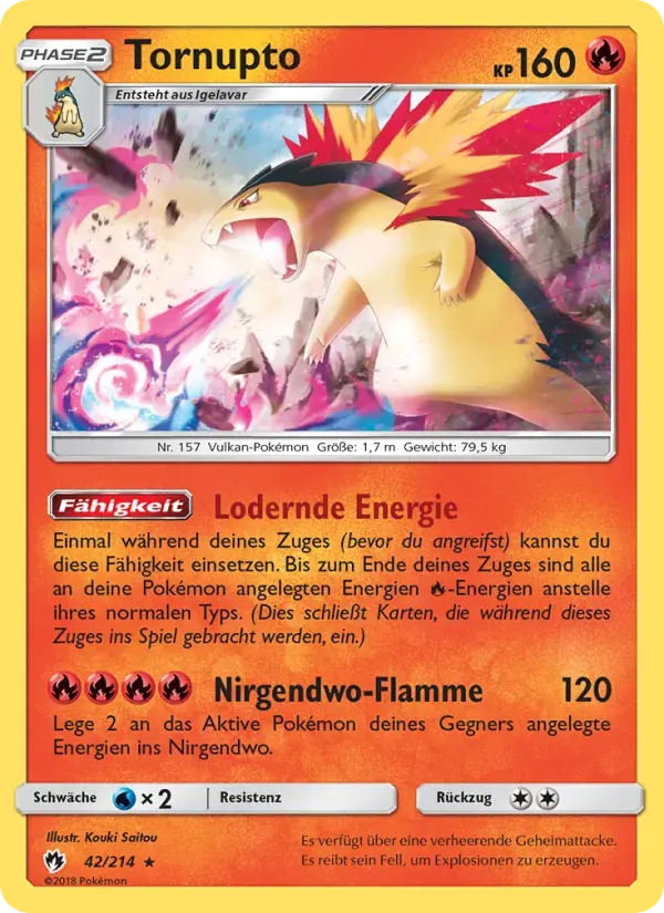 Tornupto — Echo des Donners 42 German Pokémon card