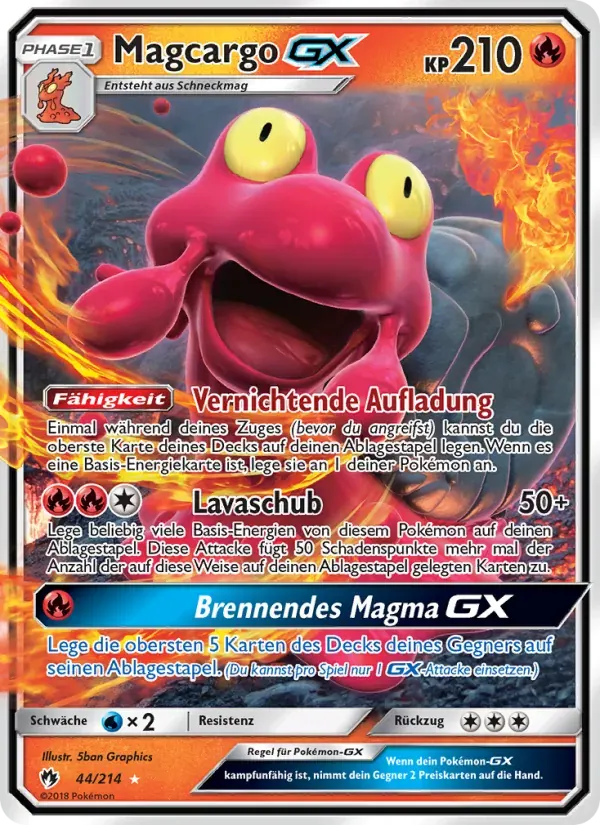 Magcargo GX — Echo des Donners 44 German Pokémon card