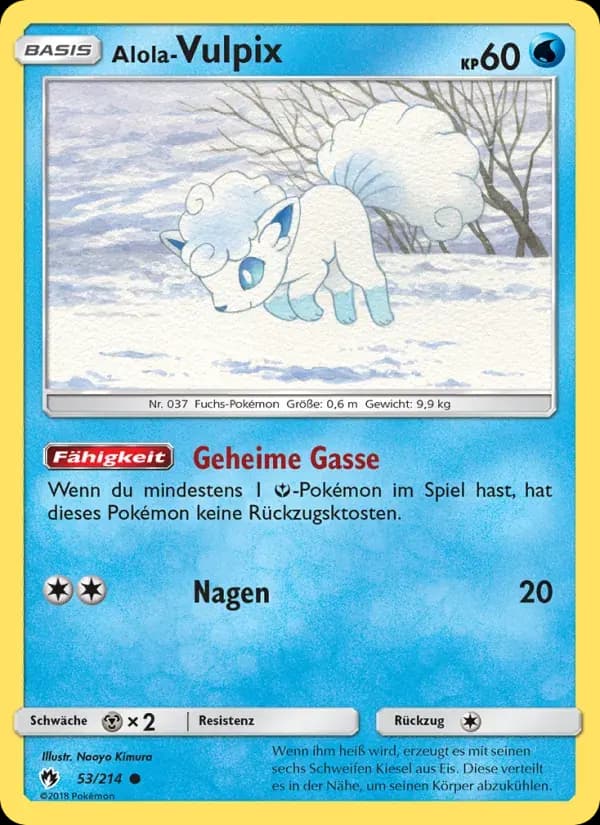 Alola Vulpix — Echo des Donners 53 German Pokémon card