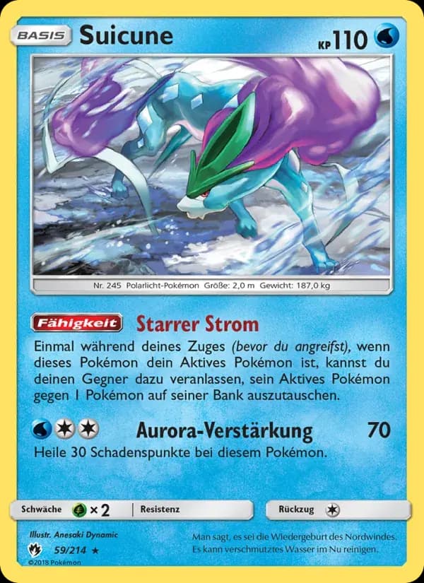 Suicune — Echo des Donners 59 German Pokémon card