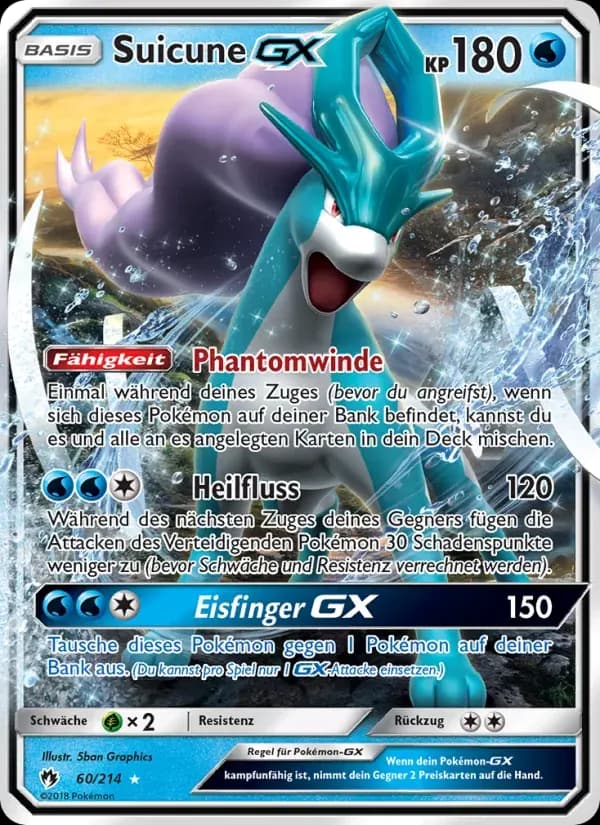 Suicune GX — Echo des Donners 60 German Pokémon card