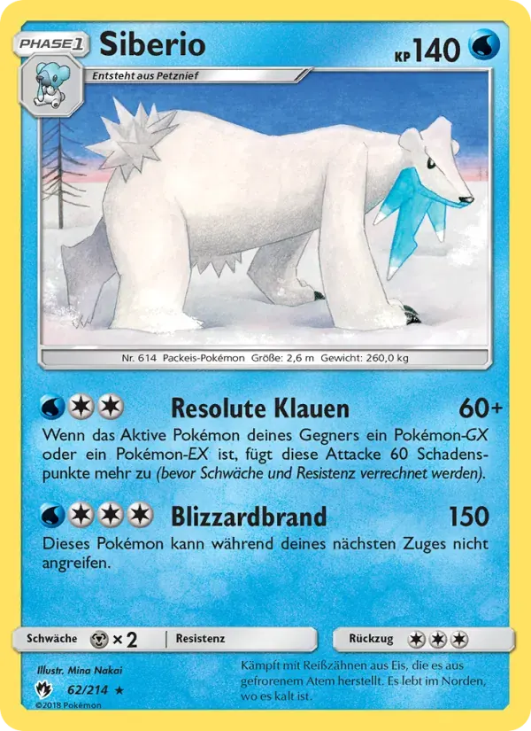 Siberio — Echo des Donners 62 German Pokémon card