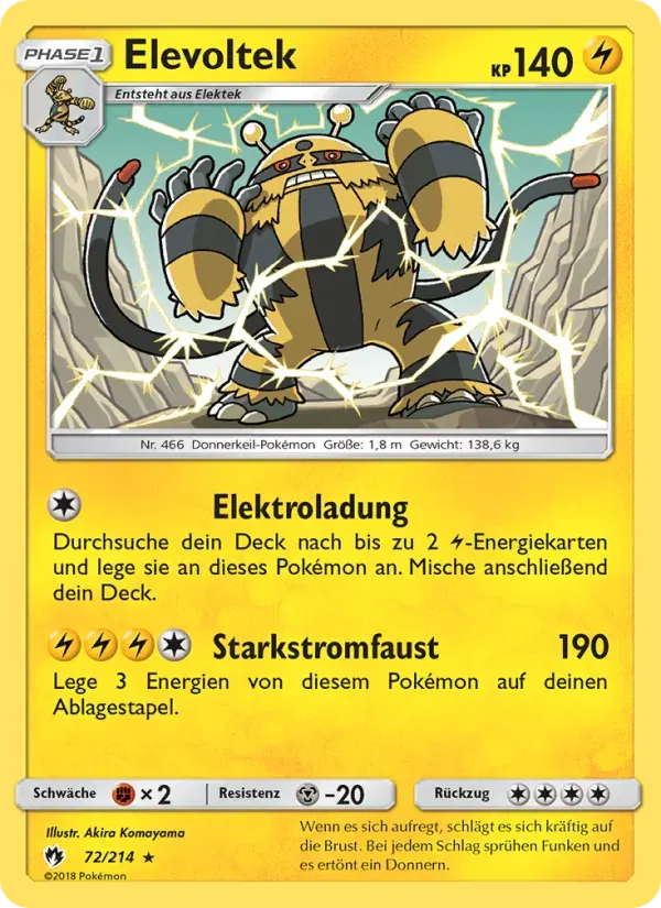 Elevoltek — Echo des Donners 72 German Pokémon card