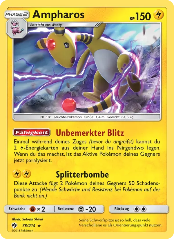 Ampharos — Echo des Donners 78 German Pokémon card