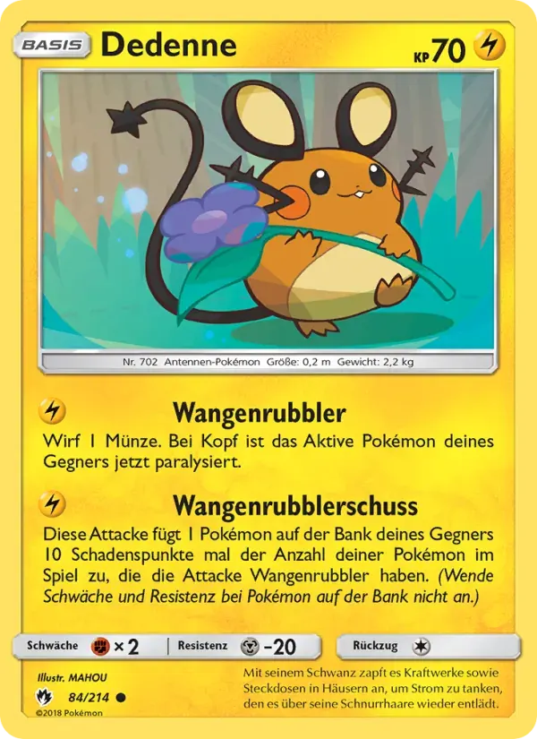 Dedenne — Echo des Donners 84 German Pokémon card
