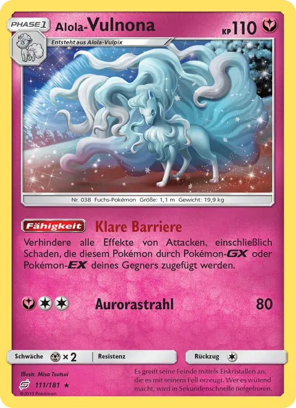 Alola Vulnona — Teams Sind Trumpf 111 German Pokémon card