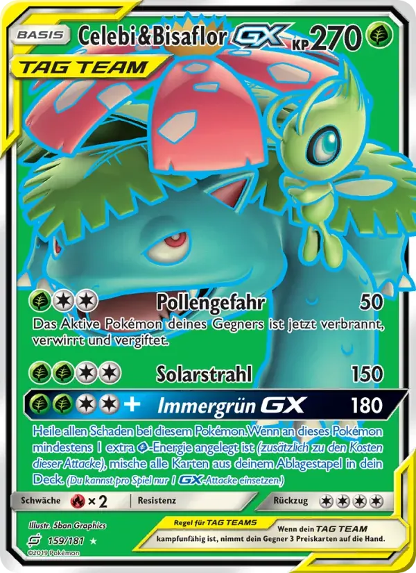 Celebi & Bisaflor GX — Teams Sind Trumpf 159 German Pokémon card