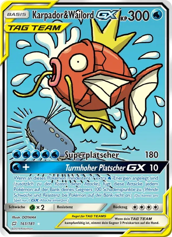Karpador & Wailord GX — Teams Sind Trumpf 161 German Pokémon card