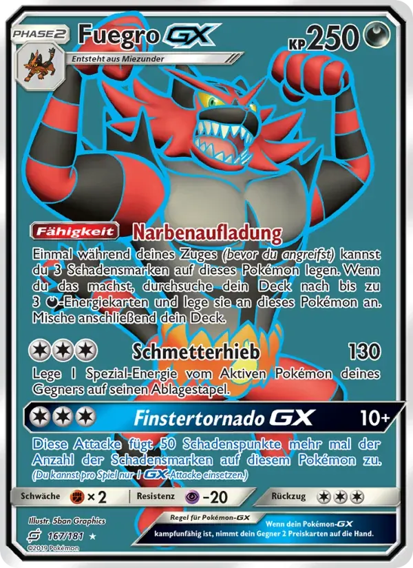 Fuegro GX — Teams Sind Trumpf 167 German Pokémon card