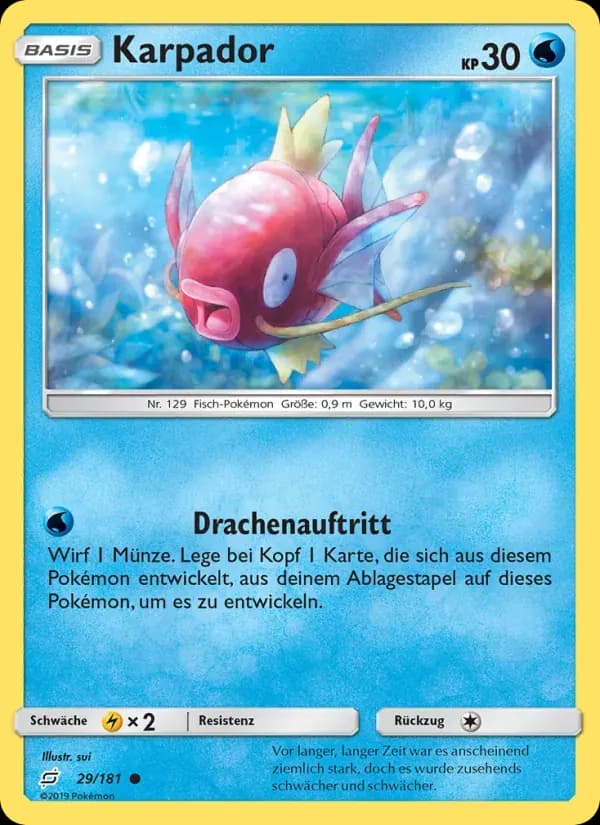 Karpador — Teams Sind Trumpf 29 German Pokémon card