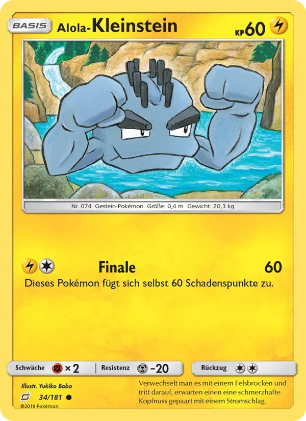 Alola-Kleinstein — Teams Sind Trumpf 34 German Pokémon card