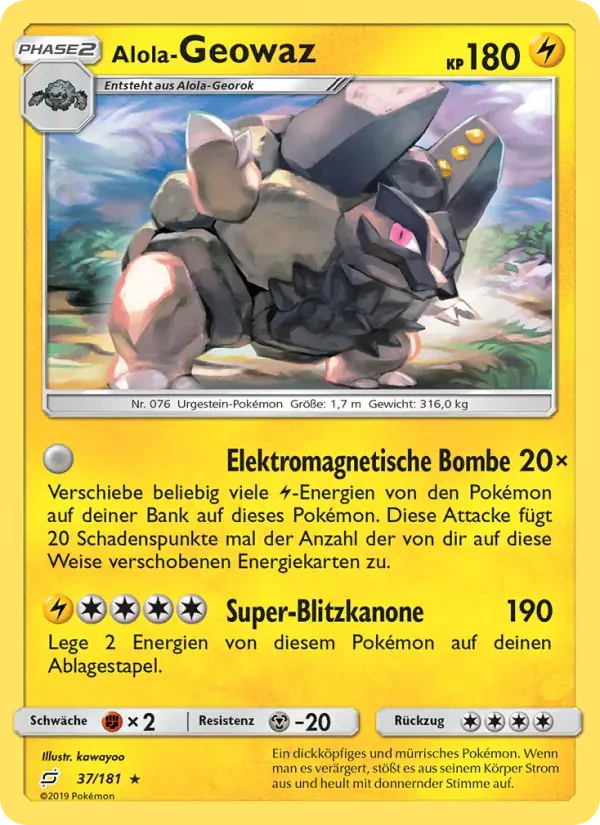 Alola-Geowaz — Teams Sind Trumpf 37 German Pokémon card