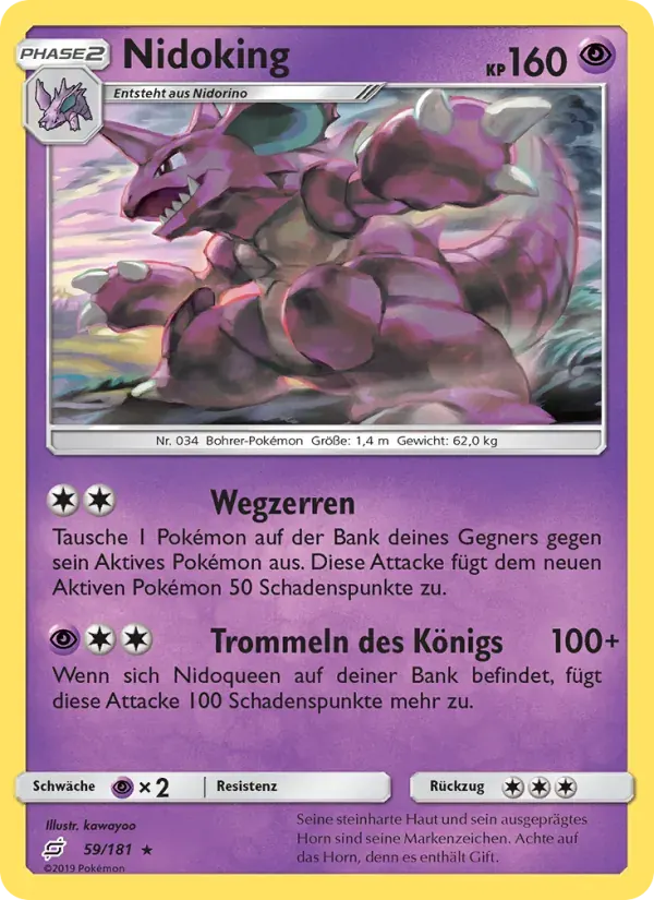 Nidoking — Teams Sind Trumpf 59 German Pokémon card