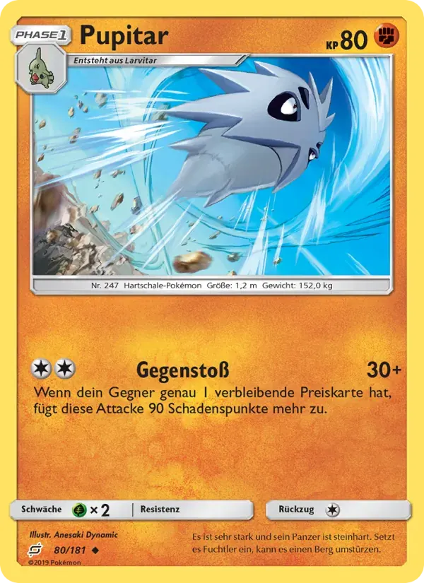Pupitar — Teams Sind Trumpf 80 German Pokémon card