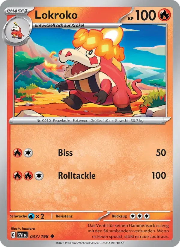 Lokroko — Karmesin & Purpur 37 German Pokémon card