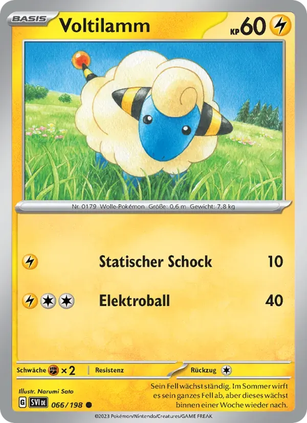 Voltilamm — Karmesin & Purpur 66 German Pokémon card