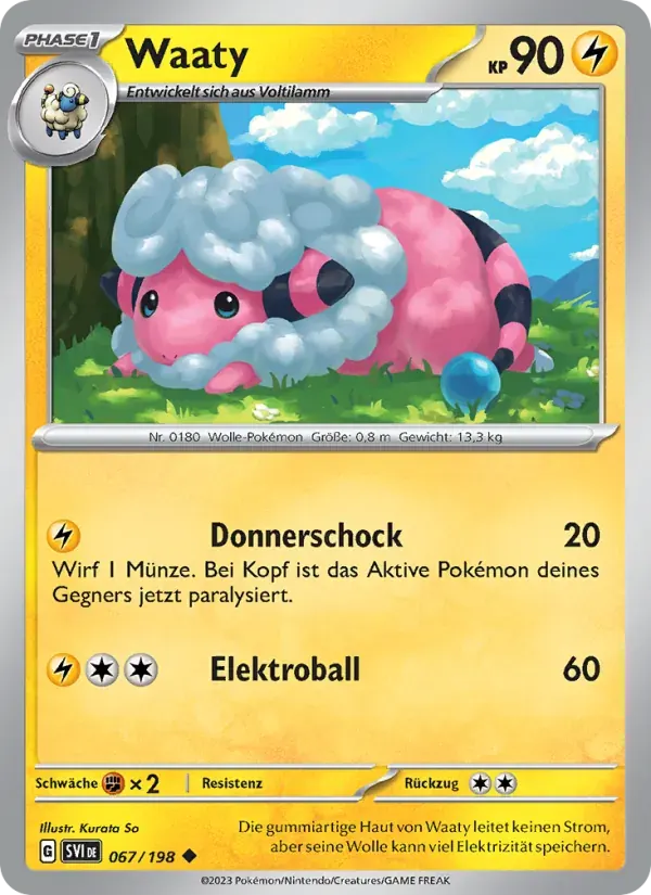 Waaty — Karmesin & Purpur 67 German Pokémon card