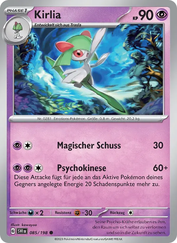 Kirlia — Karmesin & Purpur 85 German Pokémon card