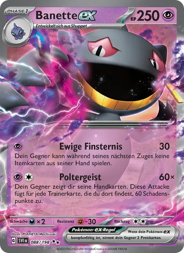 Banette-ex — Karmesin & Purpur 88 German Pokémon card