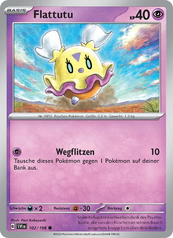 Flattutu — Karmesin & Purpur 102 German Pokémon card