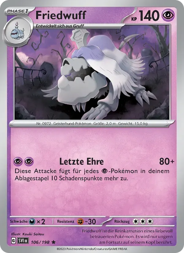 Friedwuff — Karmesin & Purpur 106 German Pokémon card