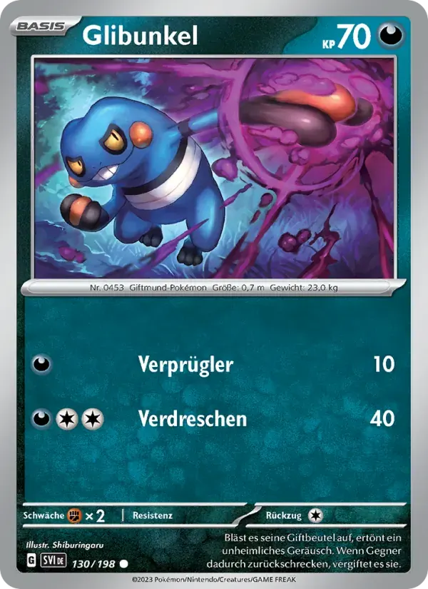 Glibunkel — Karmesin & Purpur 130 German Pokémon card