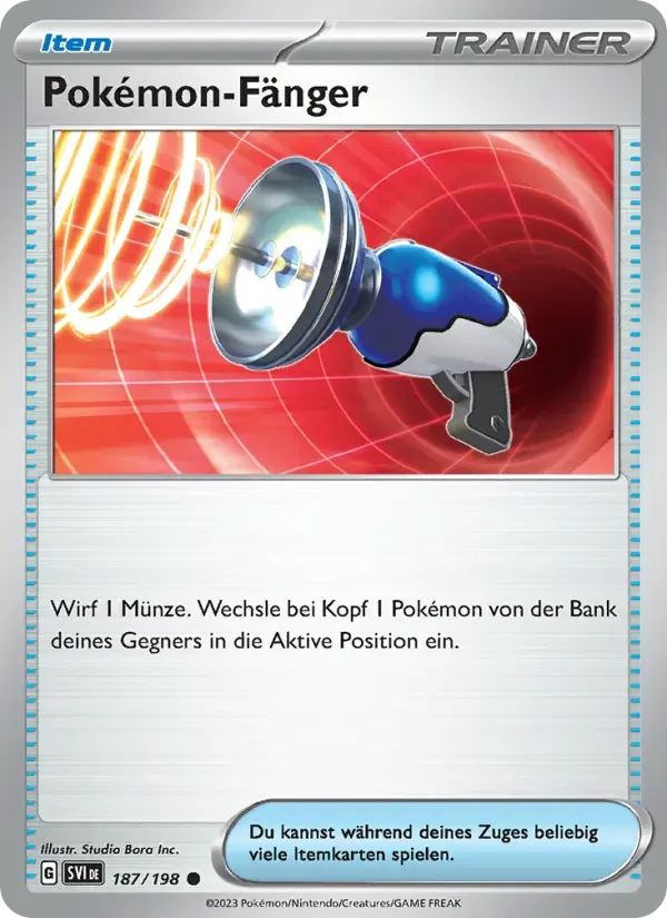 Pokémon-Fänger — Karmesin & Purpur 187 German Pokémon card
